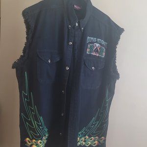 Men's XXL Sleeveless Blk. Biker Shirt